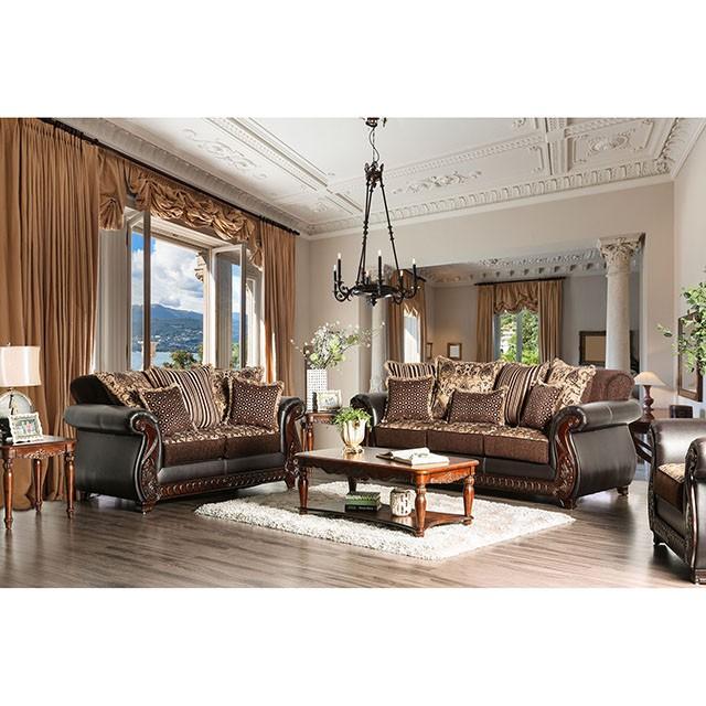 Franklin Dark Brown/Tan Sofa, Dark Brown - Furniture 4 Less Outlet (Salinas,CA)
