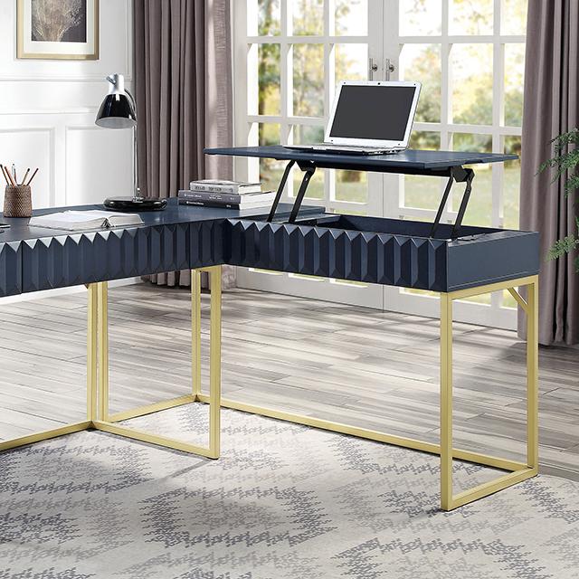 FREIBURG Corner Desk, Antique Blue - Furniture 4 Less Outlet (Salinas,CA)