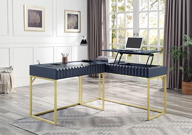 FREIBURG Corner Desk, Antique Blue - Furniture 4 Less Outlet (Salinas,CA)