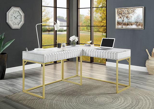FREIBURG Corner Desk, Antique White - Furniture 4 Less Outlet (Salinas,CA)