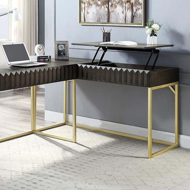 FREIBURG Corner Desk, Walnut - Furniture 4 Less Outlet (Salinas,CA)