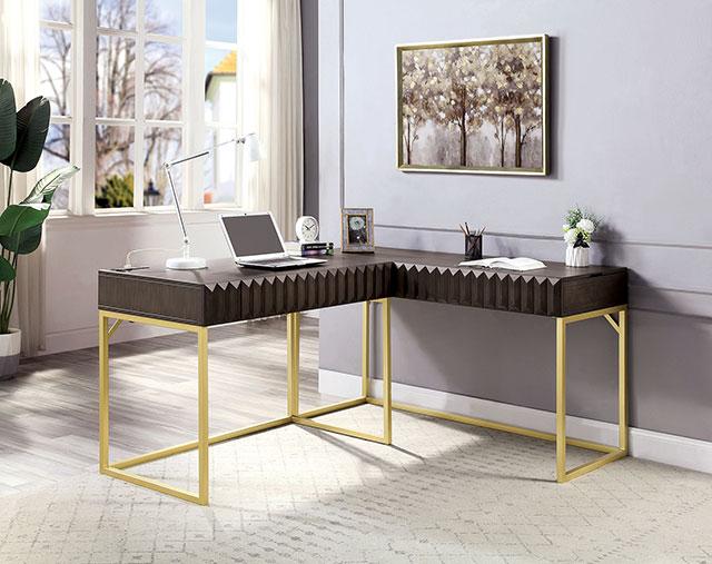 FREIBURG Corner Desk, Walnut - Furniture 4 Less Outlet (Salinas,CA)