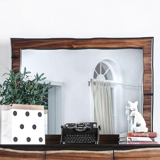 Fulton Dark Oak/Dark Walnut Mirror - Furniture 4 Less Outlet (Salinas,CA)