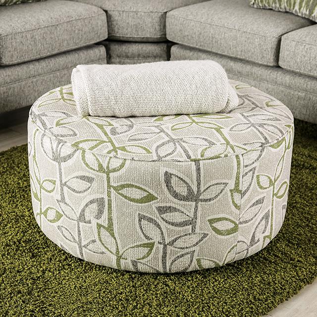 GARDNER Ottoman, Gray/Green - Furniture 4 Less Outlet (Salinas,CA)
