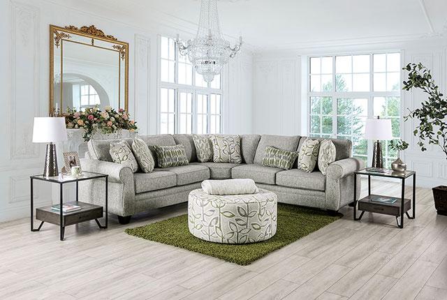 GARDNER Ottoman, Gray/Green - Furniture 4 Less Outlet (Salinas,CA)