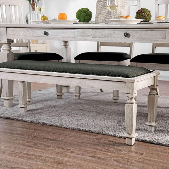 Georgia Antique White/Gray Bench - Furniture 4 Less Outlet (Salinas,CA)