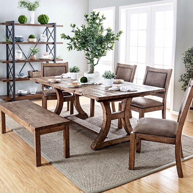 GIANNA Rustic Oak 77" Dining Table - Furniture 4 Less Outlet (Salinas,CA)