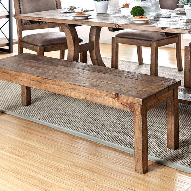 GIANNA Rustic Pine Wooden Bench - Furniture 4 Less Outlet (Salinas,CA)