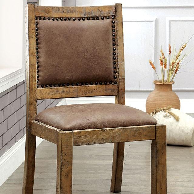 GIANNA Rustic Pine/Brown Side Chair (2/CTN) - Furniture 4 Less Outlet (Salinas,CA)