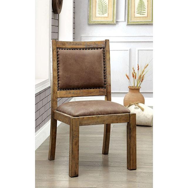 GIANNA Rustic Pine/Brown Side Chair (2/CTN) - Furniture 4 Less Outlet (Salinas,CA)