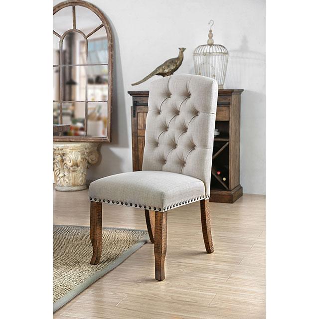 Gianna Rustic Pine/Ivory Side Chair (2/CTN) - Furniture 4 Less Outlet (Salinas,CA)