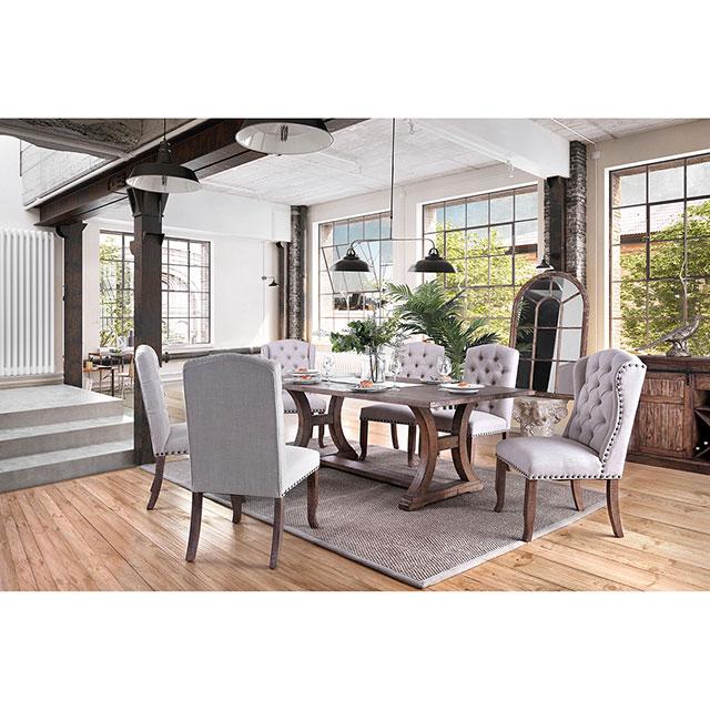Gianna Rustic Pine/Ivory Side Chair (2/CTN) - Furniture 4 Less Outlet (Salinas,CA)