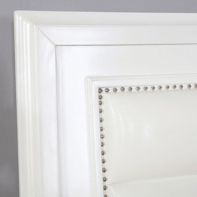 Golva E.King & Queen Bed White & Silver - Furniture 4 Less Outlet (Salinas,CA)