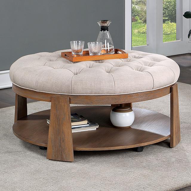 GUIS Round Coffee Table, Beige - Furniture 4 Less Outlet (Salinas,CA)
