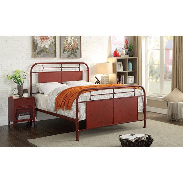 Haldus Cal.King, E.King, & Twin Bed White, Ivory, & Red - Furniture 4 Less Outlet (Salinas,CA)