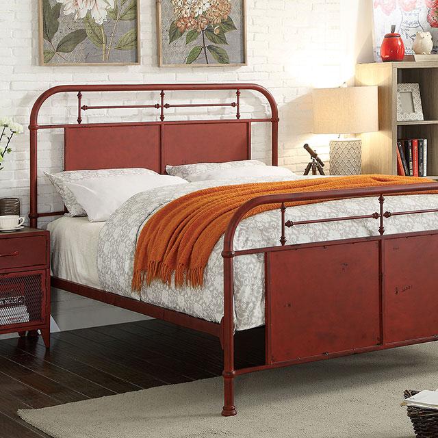 Haldus Bed Ivory, Red & White - Furniture 4 Less Outlet (Salinas,CA)