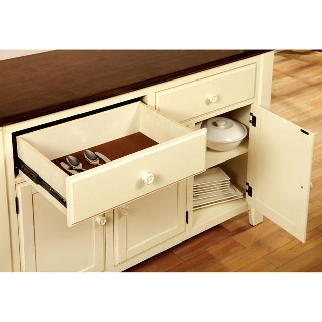 HARRISBURG Vintage White/Dark Oak Server - Furniture 4 Less Outlet (Salinas,CA)