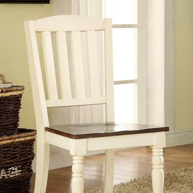 HARRISBURG Vintage White/Dark Oak Side Chair (2/CTN) - Furniture 4 Less Outlet (Salinas,CA)