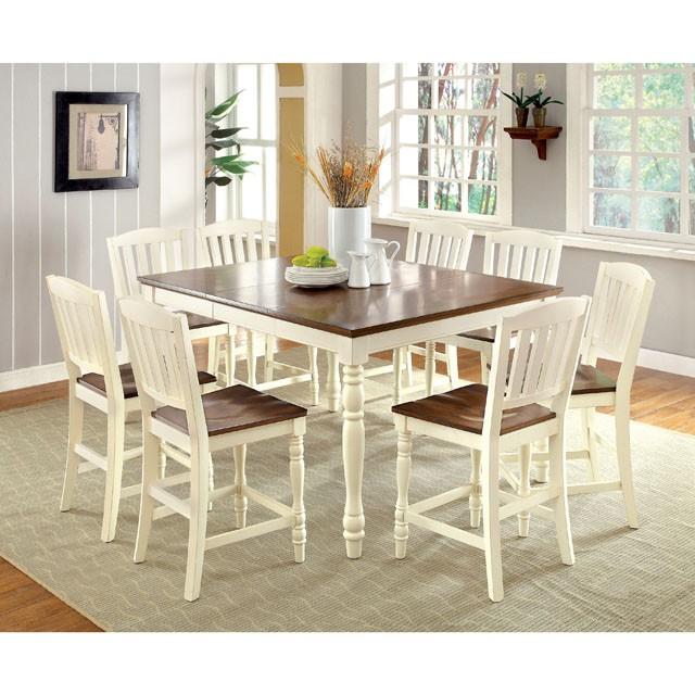 HARRISBURG Vintage White/Dark Oak Side Chair (2/CTN) - Furniture 4 Less Outlet (Salinas,CA)