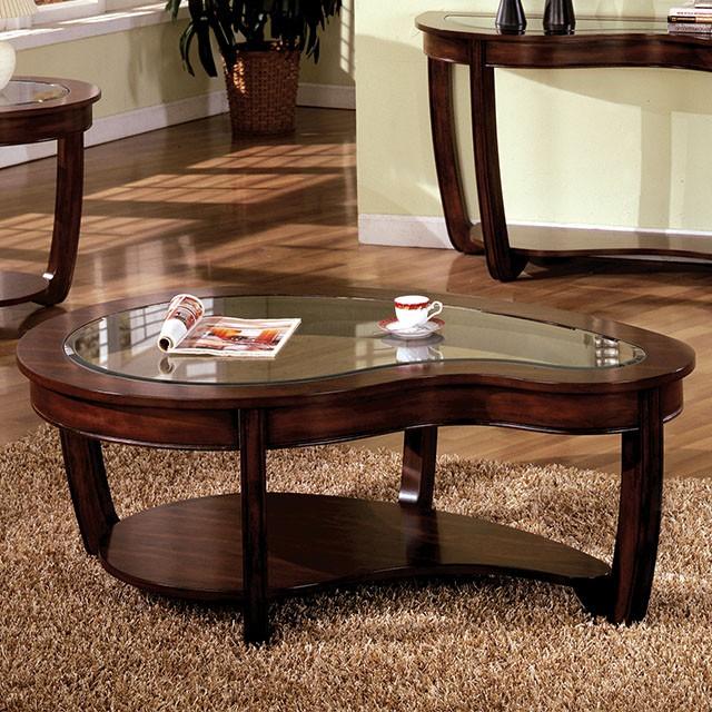 Crystal Falls Dark Cherry Coffee Table - Furniture 4 Less Outlet (Salinas,CA)