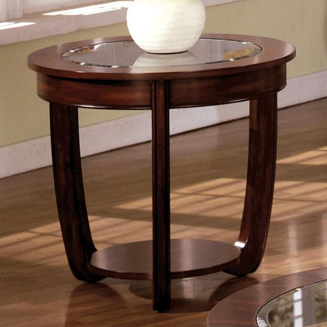 Crystal Falls Dark Cherry End Table - Furniture 4 Less Outlet (Salinas,CA)