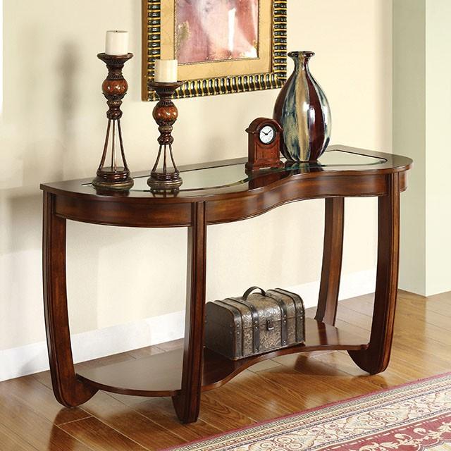 Crystal Falls Dark Cherry Sofa Table - Furniture 4 Less Outlet (Salinas,CA)