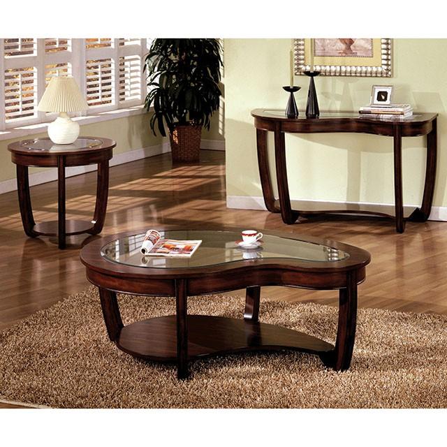 Crystal Falls Dark Cherry Coffee Table - Furniture 4 Less Outlet (Salinas,CA)