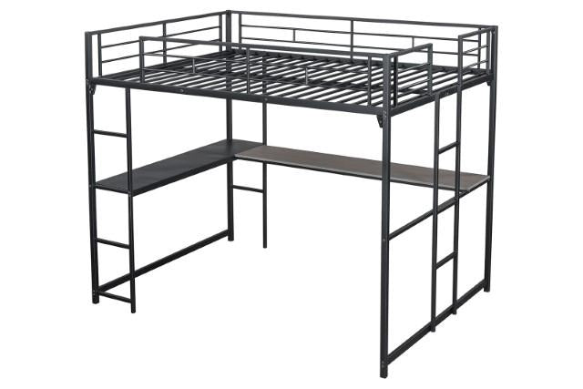 Cybill Full Loft Bed White, Silver, & Black - Furniture 4 Less Outlet (Salinas,CA)