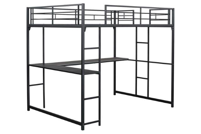 Cybill Full Loft Bed White, Silver, & Black - Furniture 4 Less Outlet (Salinas,CA)
