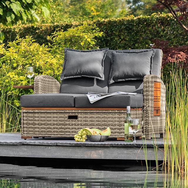 Bahia Tobago Reclining Chaise Lounge Brown & Gray - Furniture 4 Less Outlet (Salinas,CA)