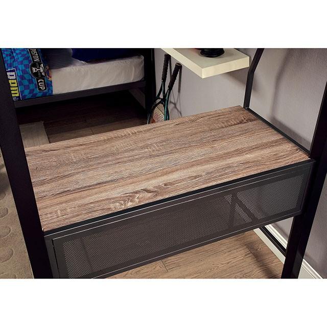 BALLARAT Silver Triple Twin Bunk Bed w/ Desk - Furniture 4 Less Outlet (Salinas,CA)