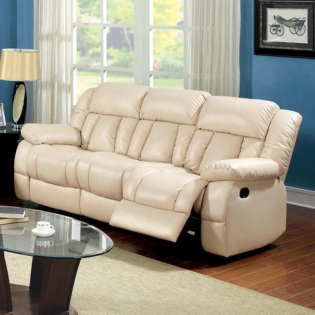 Barbado Ivory Sofa w/ 2 Recliners - Furniture 4 Less Outlet (Salinas,CA)