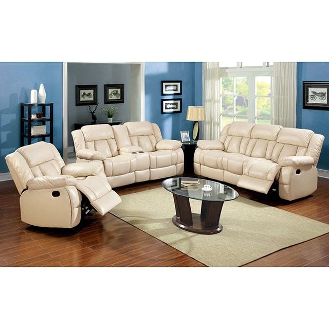 Barbado Ivory Sofa w/ 2 Recliners - Furniture 4 Less Outlet (Salinas,CA)
