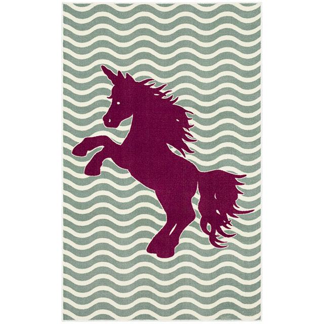 BARON 5' X 8', Area Rug, Horse, Sage Green/Fuchsia - Furniture 4 Less Outlet (Salinas,CA)