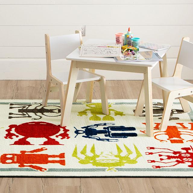 BARON 5' X 8', Area Rug, Robots, Multi/Ivory - Furniture 4 Less Outlet (Salinas,CA)