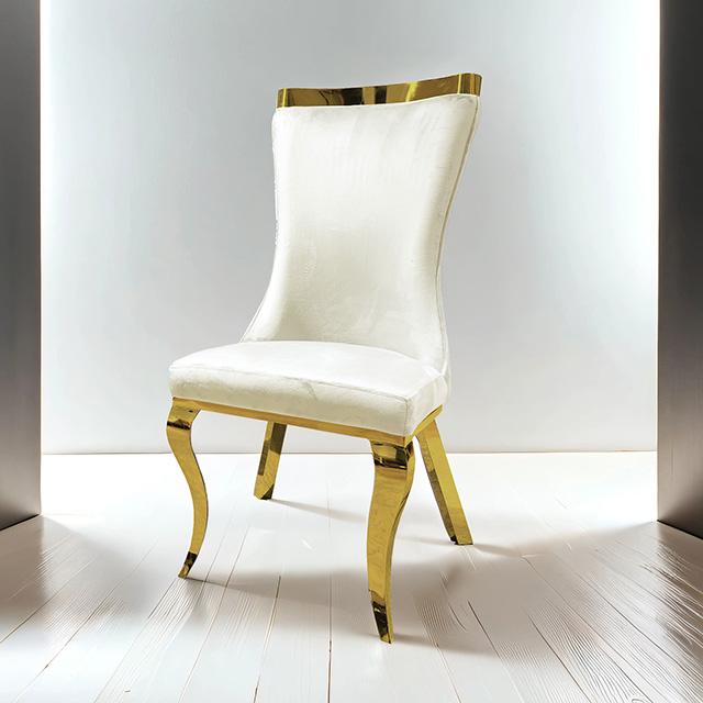 Basilicata Gold Chair (2/CTN) White, Gray, & Black - Furniture 4 Less Outlet (Salinas,CA)