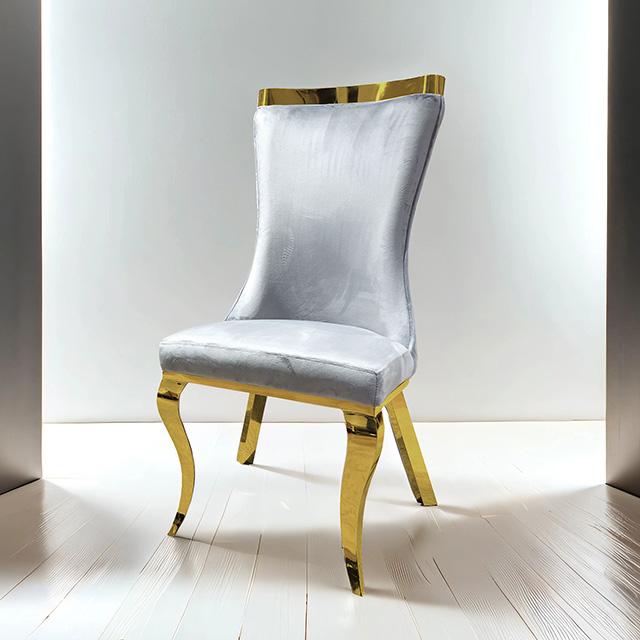 Basilicata Gold Chair (2/CTN) White, Gray, & Black - Furniture 4 Less Outlet (Salinas,CA)