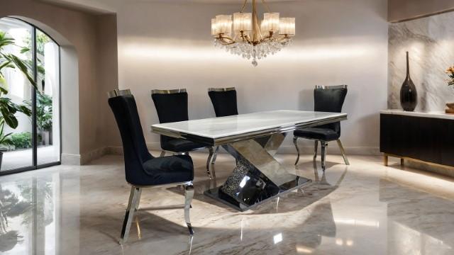 Basilicata Gold Chair (2/CTN) White, Gray, & Black - Furniture 4 Less Outlet (Salinas,CA)