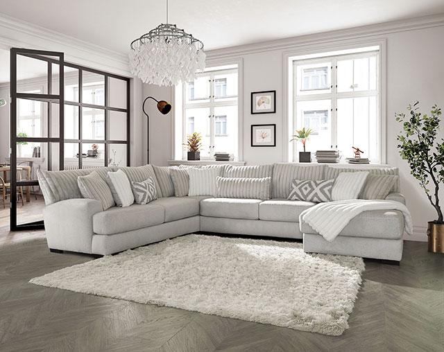 HERMISTON Sectional, Gray - Furniture 4 Less Outlet (Salinas,CA)