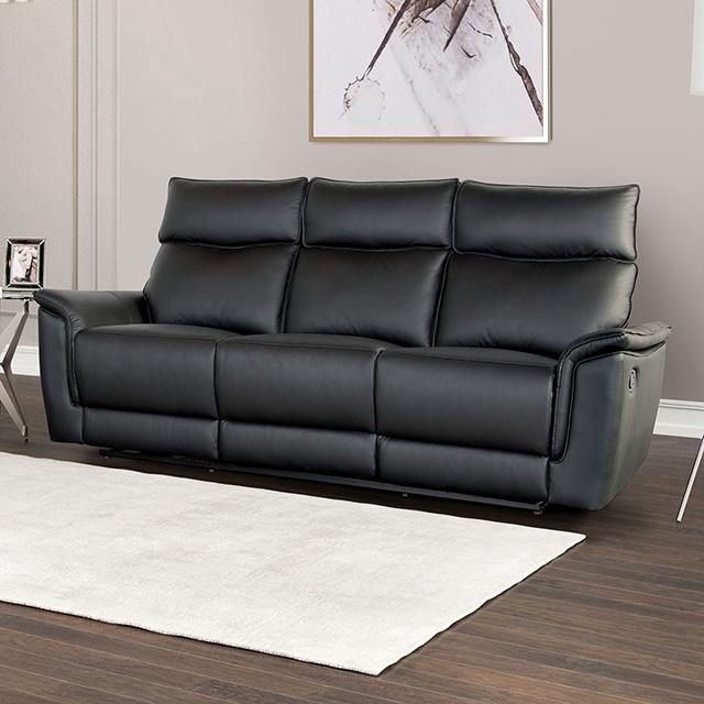 Bienne Sofa Manual Recliner White & Black - Furniture 4 Less Outlet (Salinas,CA)