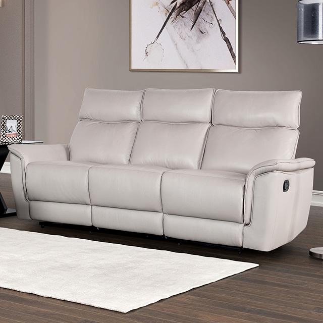 Bienne Sofa Manual Recliner White & Black - Furniture 4 Less Outlet (Salinas,CA)