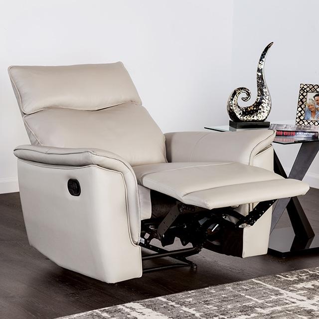 Bienne Recliner Chair White & Black - Furniture 4 Less Outlet (Salinas,CA)