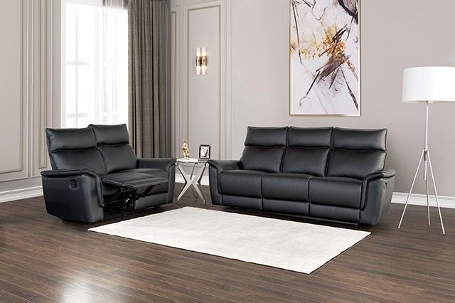 Bienne Sofa Manual Recliner White & Black - Furniture 4 Less Outlet (Salinas,CA)