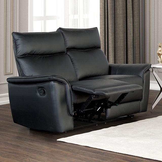 Bienne Loveseat Manual Recliner White & Black - Furniture 4 Less Outlet (Salinas,CA)