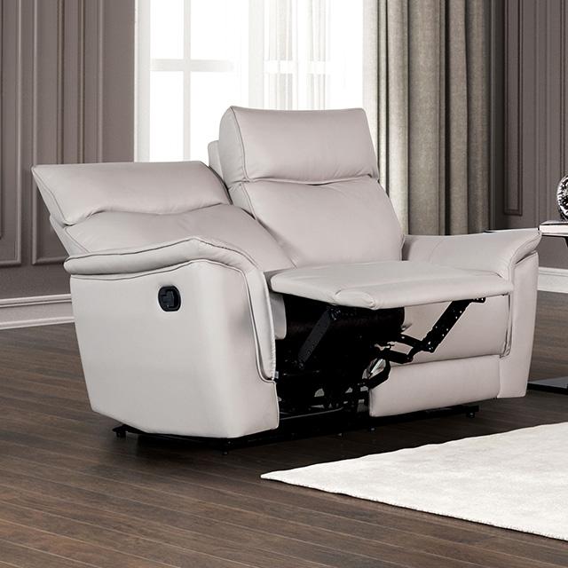 Bienne Loveseat Manual Recliner White & Black - Furniture 4 Less Outlet (Salinas,CA)