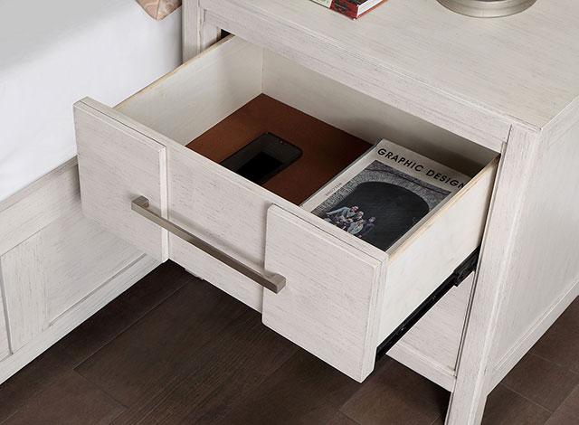 Berenice Espresso Night Stand White, Gray, & Espresso - Furniture 4 Less Outlet (Salinas,CA)
