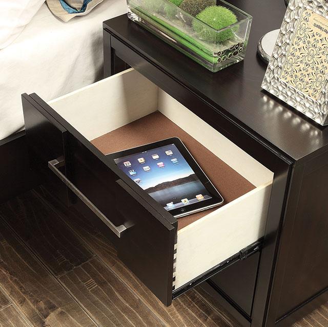 Berenice Espresso Night Stand White, Gray, & Espresso - Furniture 4 Less Outlet (Salinas,CA)