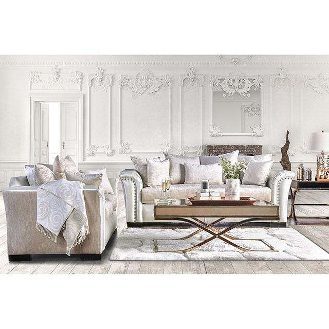 Benigno Love Seat Silver & Gray - Furniture 4 Less Outlet (Salinas,CA)