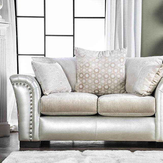 Benigno Love Seat Silver & Gray - Furniture 4 Less Outlet (Salinas,CA)