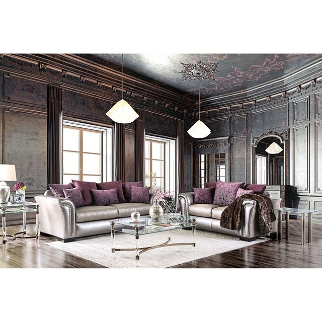 Benigno Love Seat Silver & Gray - Furniture 4 Less Outlet (Salinas,CA)